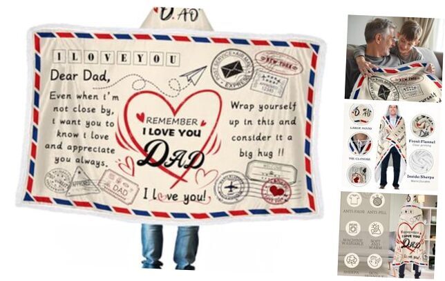 Birthday Gifts,Birthday Gift for Sherpa Wearable Blanket 47.3x70.8in Dad