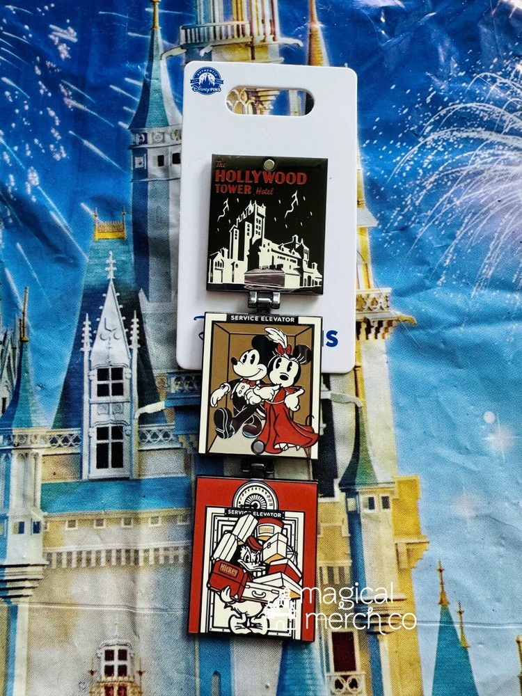 2024 Disney Parks Hollywood Studios Tower Of Terror Tri Fold Donald Mickey Pin