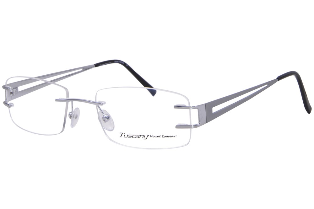 Tuscany Men's Studio Eyeglasses OTI 08 Silver Rimless Optical Frame 53mm