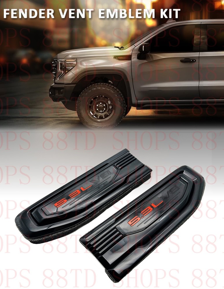 5.3L V8 Fender Vent Emblem Kit Fit 2019-2024 GMC Sierra GM Fender 85160715
