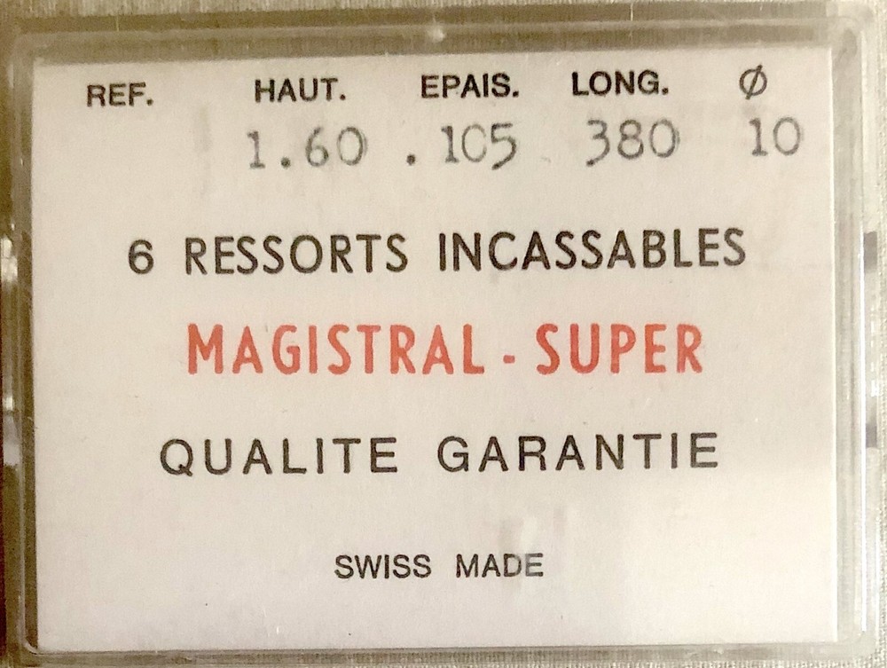 1X Mainspring 1.60x0.105mm Ø10 380-160M38 Clock Repair Part