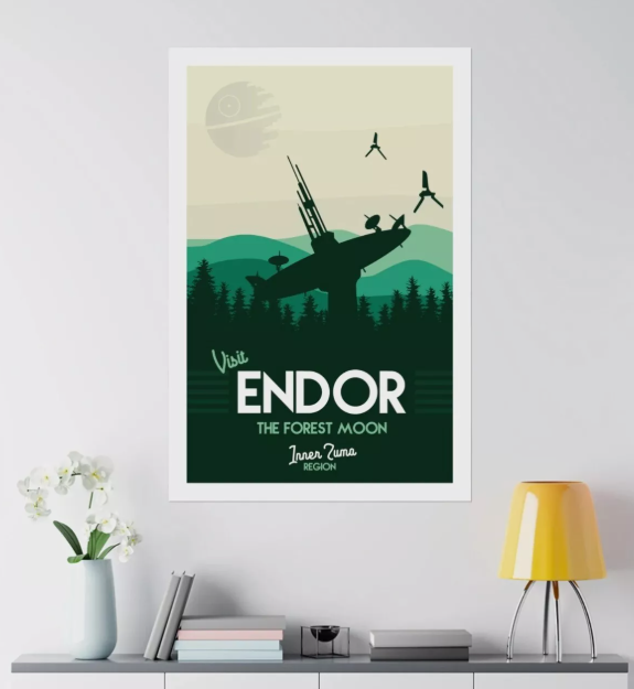 Star Wars Forest Moon of Endor Travel Galaxy Art Print Poster