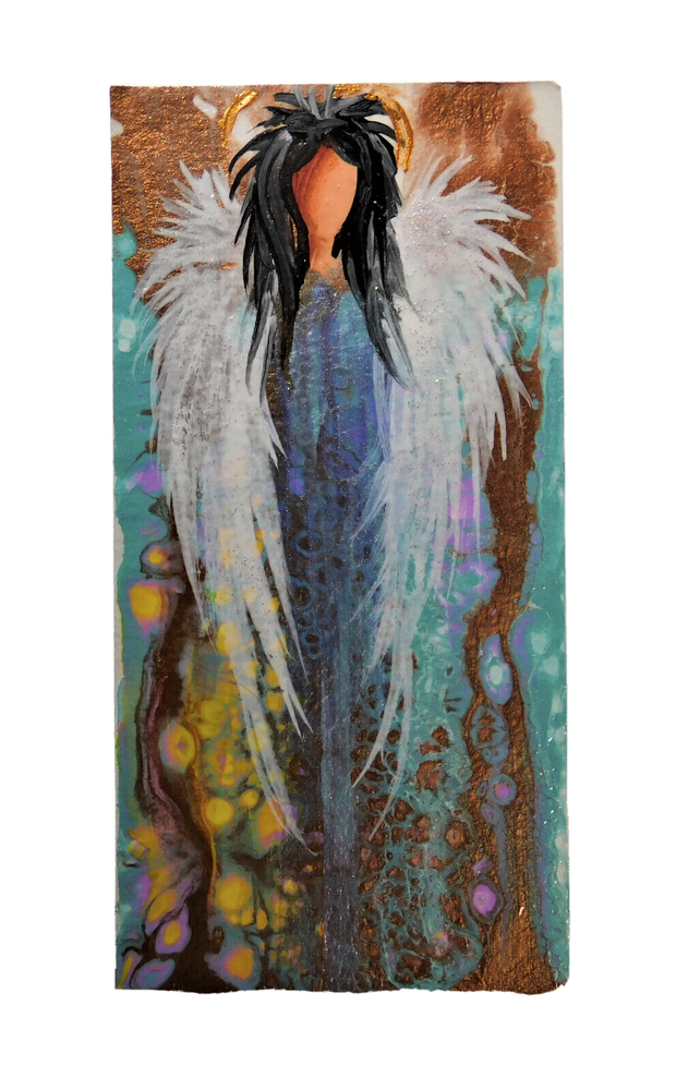 Angel Of Creativity Spiritual Heavenly Painting Original Art by Rain Crow