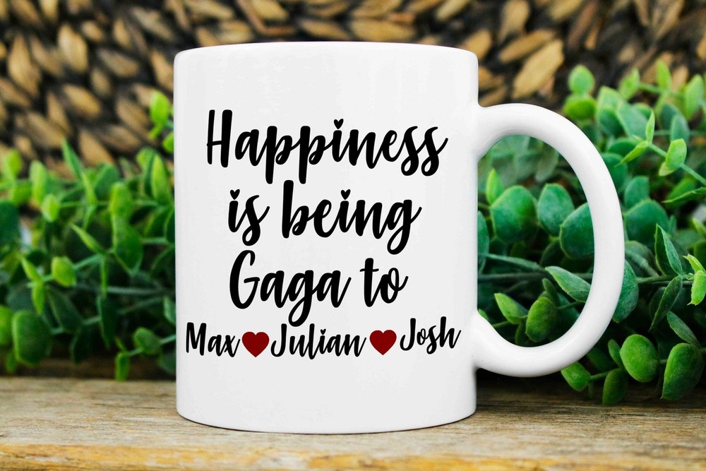 Gaga Gifts Custom Gaga Mug Gaga Christmas Gift Personalized Mug With Kids Names