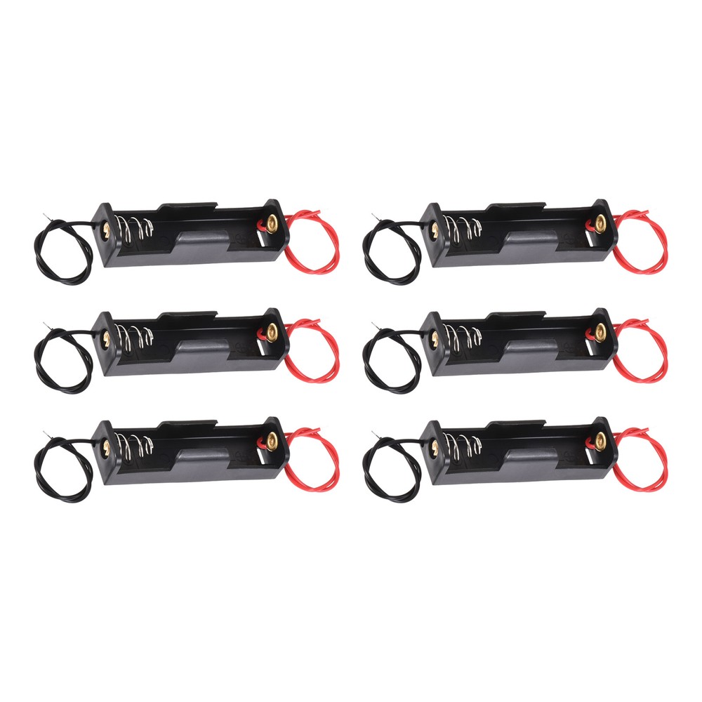 6 Pack 1 x AA Battery Holder Box Case with Wire for DIY Projects