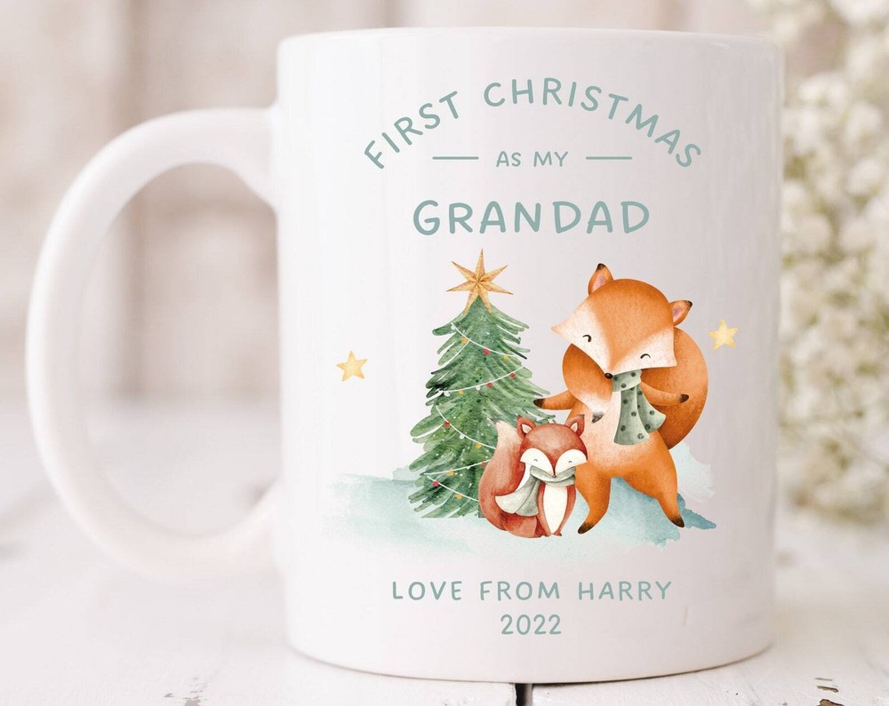 Grandpa First Christmas Mug Grandad 1st Christmas Gift for New Dad 2022