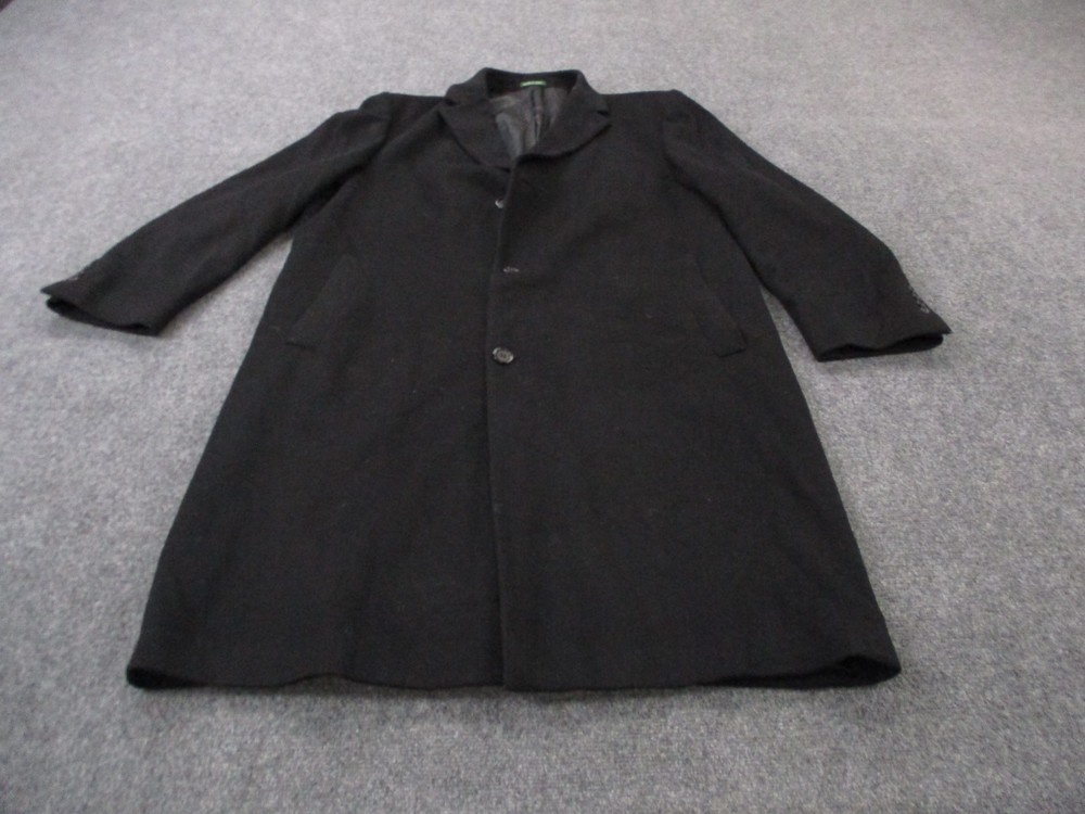 Ralph Lauren Jacket Mens 48R Black Wool Blend Parma Overcoat Classic Outdoors