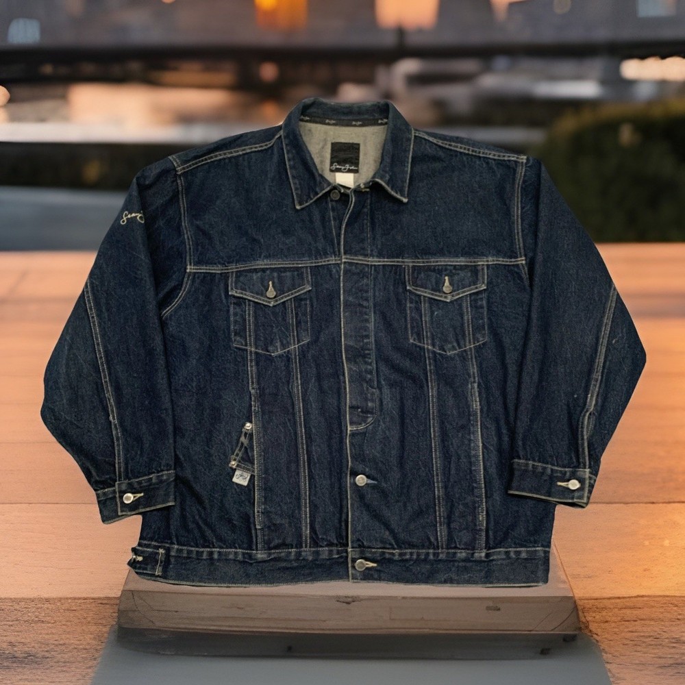 Vintage 90s Sean John Denim Jean Jacket Size XXL 2XL Heavy Hip Hop Japanese Rare
