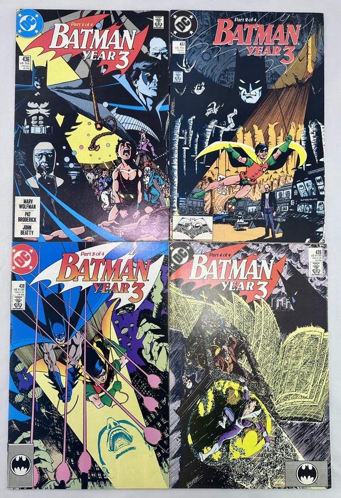 BATMAN YEAR THREE 3 436 437 438 439 FULL SET ORIGINAL EDITION 1989 DC COMICS