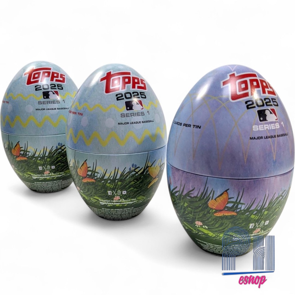 2025 Topps Series MLB Empty Egg Tin 3-Pack in Blue & Green