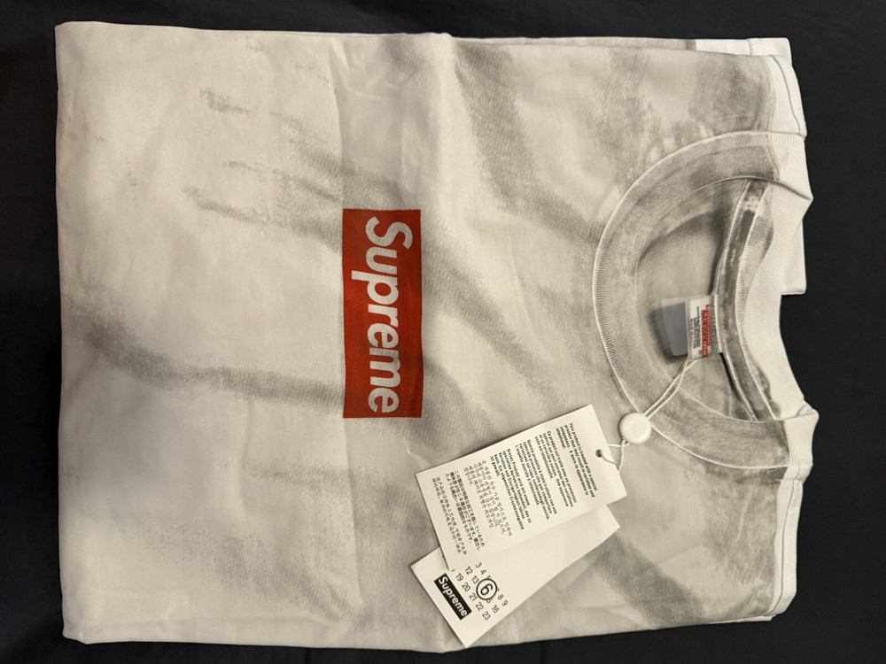 Supreme x MM6 Maison Margiela Box Logo Tee Whtie Mediume M Brand New in Hand