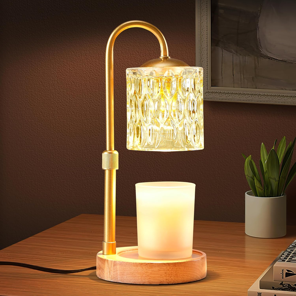 Dimmable Candle Warmer Lamp with Timer, Height Adjustable Electric Candle Wax Wa