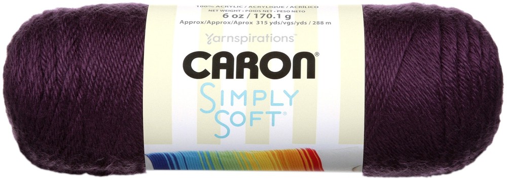 Caron Simply Soft Solids Yarn Plum Perfect Pack of 1 Skein