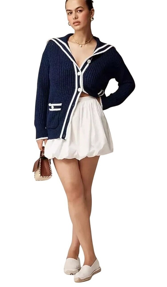 J Crew White Bubble Hem Mini Skirt Size 8 Feminine Elevated Basic NWT