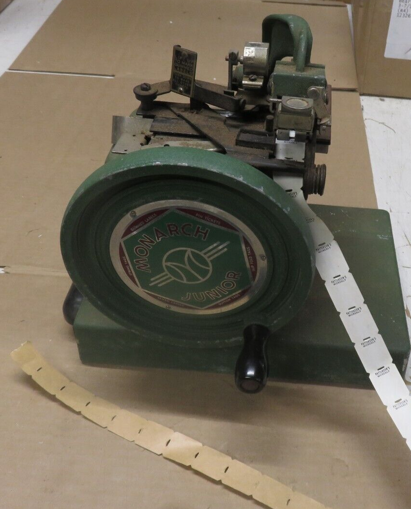 Vintage Junior Monarch Retail Price Tag Label Maker with Dies and Stamps