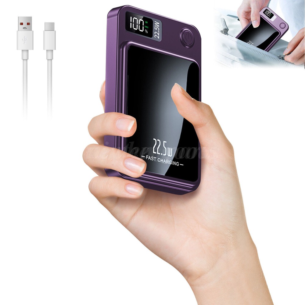 10000mAh Magnetic Power Bank Battery Pack Wireless Charger for iPhone 16/15/14