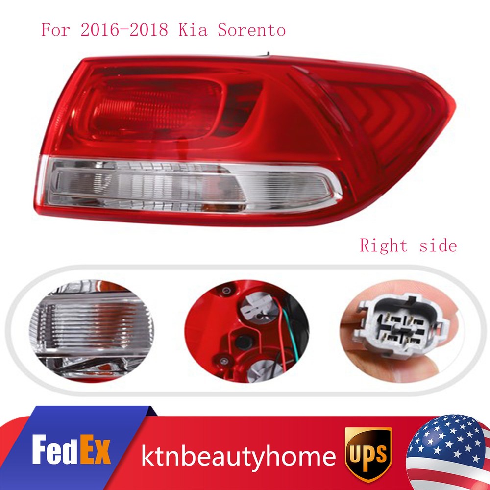 For 2016-2018 Kia Sorento Halogen Tail Light Rear Brake Lamp Passenger Side RH