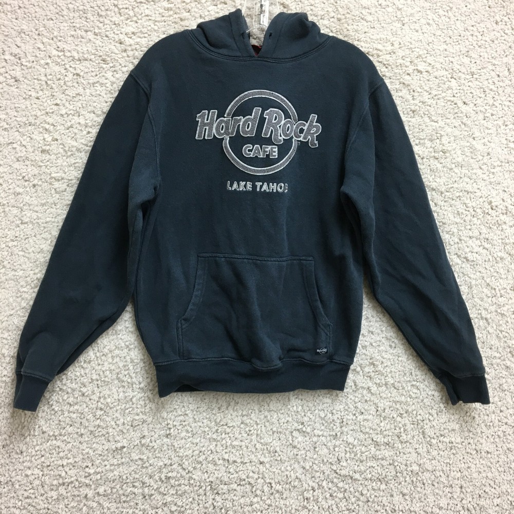 Hard Rock Cafe Hoodie Small Adult Blue Graphic Pullover Lake Tahoe Casual Mens S