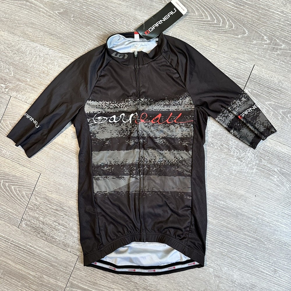 NWT Men’s XS LOUIS GARNEAU Pacer Jersey Cycling S/S Full Zip Black Extra Small