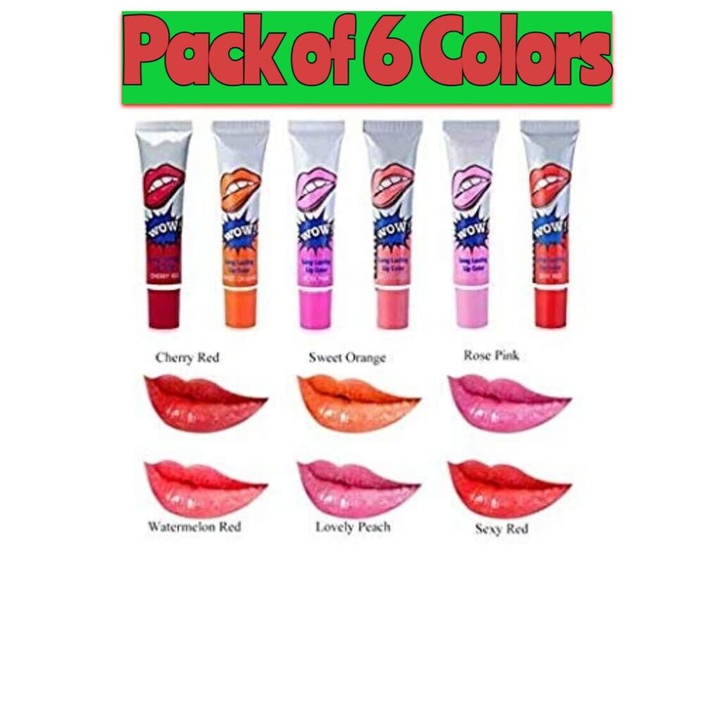 Sexy Lip Stain Stay &Peel Off Lip Stain Long Lasting Waterproof Pack of 6 Colors