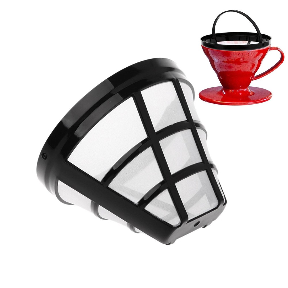 Stainless Steel Mesh Basket Coffee Filter With Handle Reusable Coffee Accessory