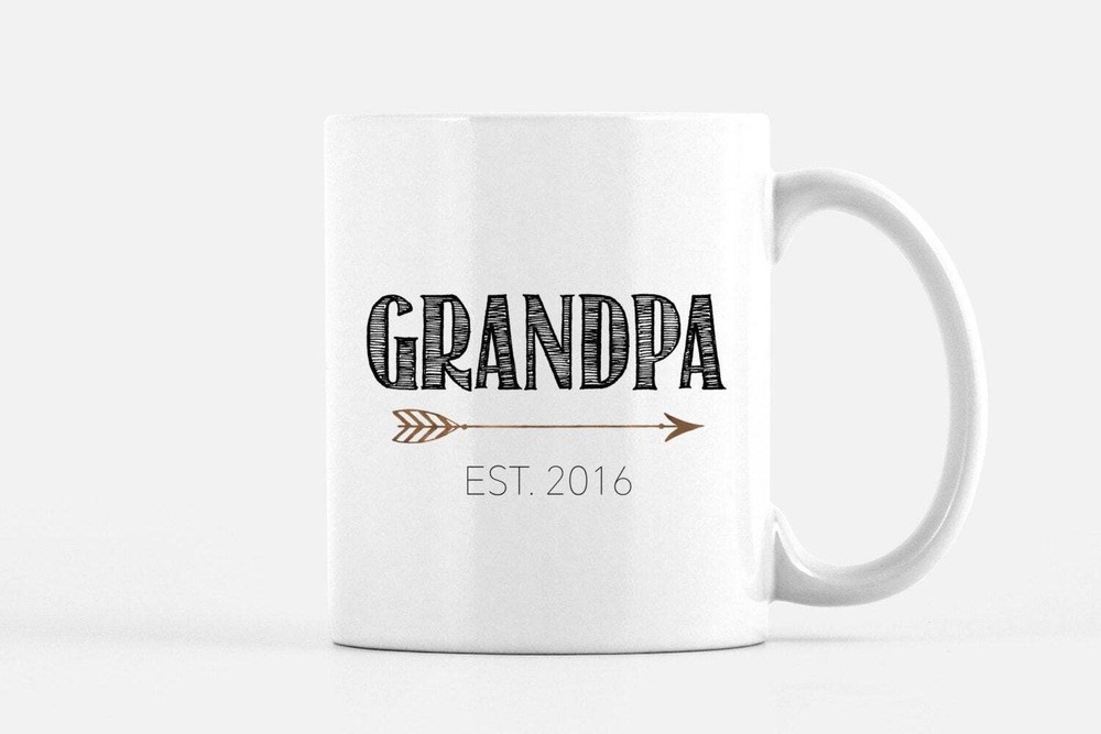 Grandparent Mugs Pregnancy Reveal To Grandparents Grandpa Mug New Grandparents