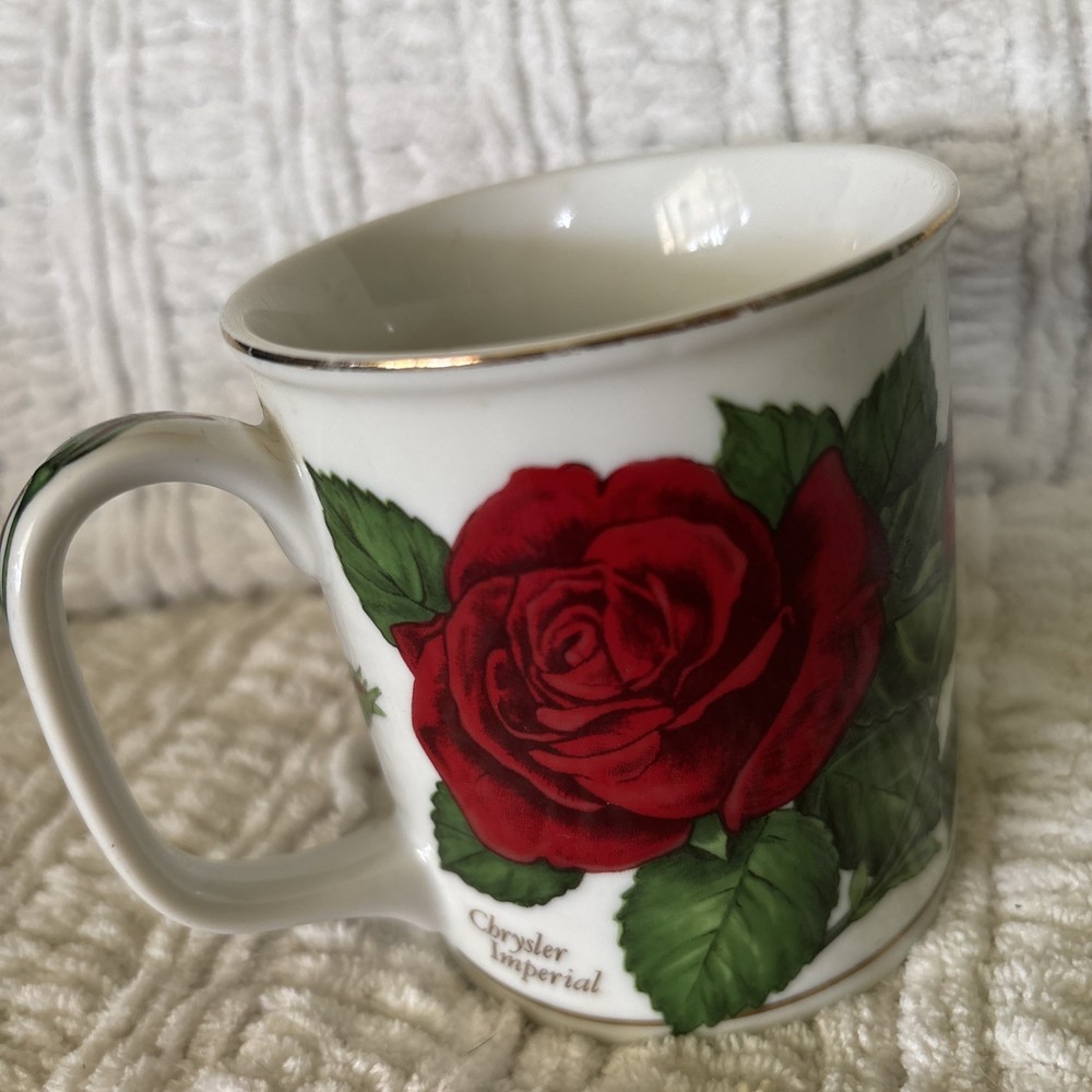 Vintage Otagiri Chrysler Imperial Roses Stanley Japan Coffee Mug