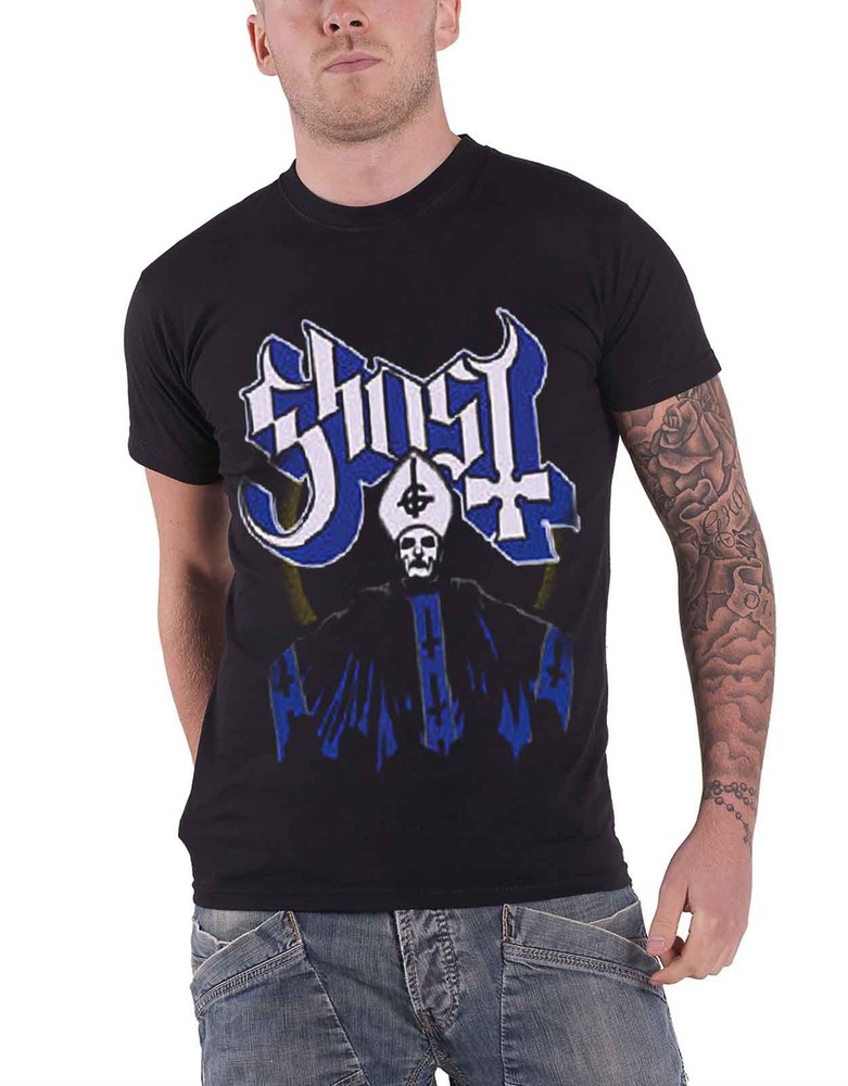 Official Ghost Papa Opus Band Logo Black Mens T-Shirt