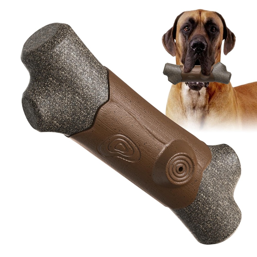 Tough Dog Chew Toys for Aggressive Chewers, 8.27in Hardly Squeaky Durable Bra...