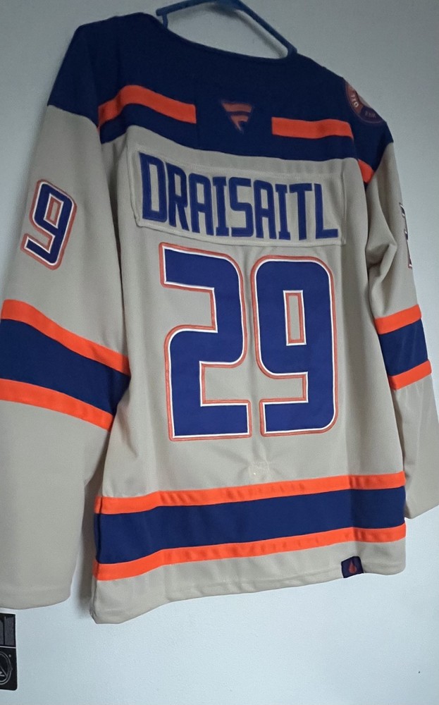 Edmonton Oilers #29 Leon Draisaitl Beige Alternate Hockey Jersey Men's L (52)