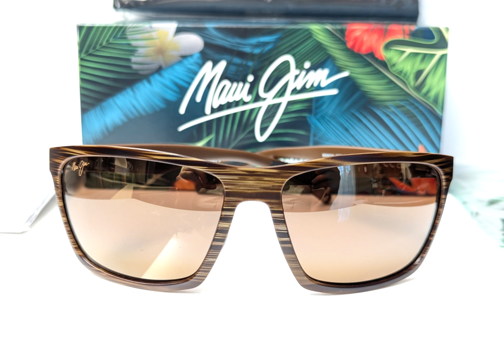NEW Maui Jim Makoa Brown Woodgrain HCL Bronze Polarized Lens Sunglass MJ804-25W