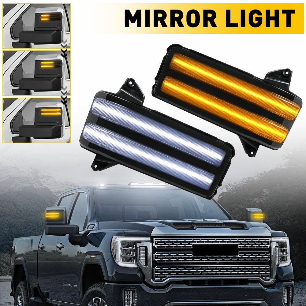 SMOKE Switchback LED Mirror Signal Light for 20-24 Silverado Sierra
