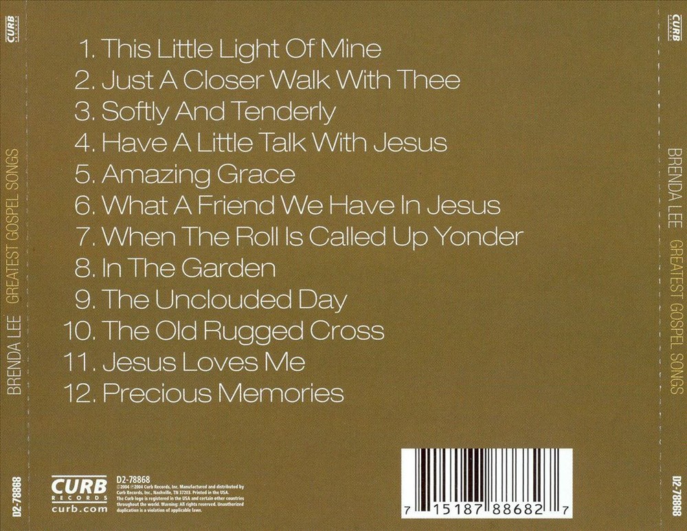 Brenda Lee Greatest Gospel Hits CD New Release
