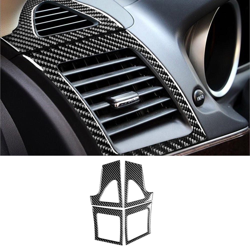 4Pcs Carbon Fiber Interior Side Air Vent Outlet Cover Trim For Mitsubishi Lancer