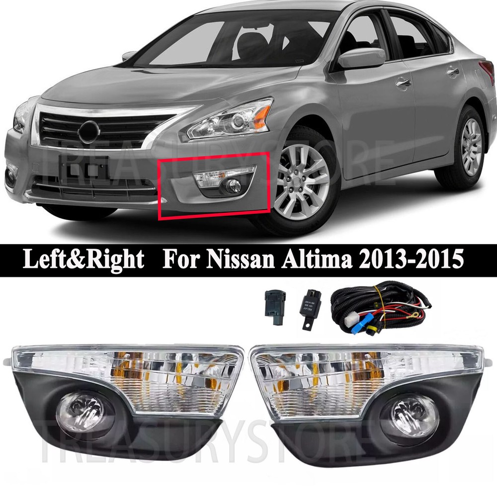 For Nissan Altima 2013-2015 Front Fog Light Cover & Lamp Assembly Kit Left Right