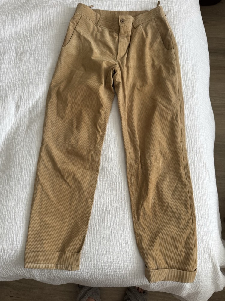 Miu Miu Camel beige suede trousers