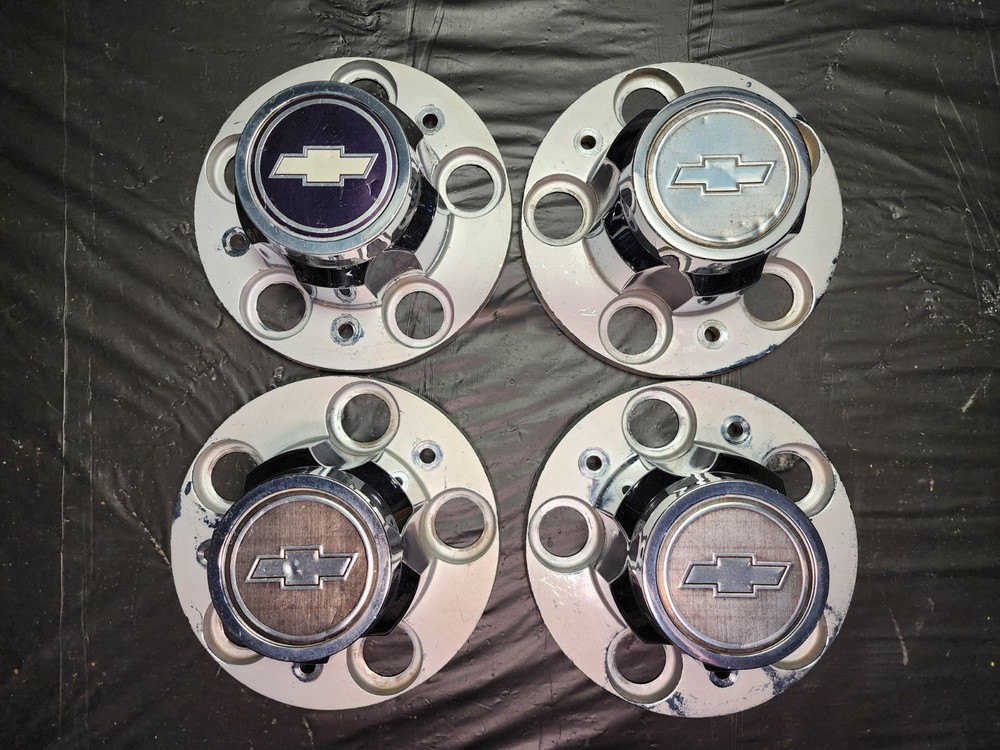 1973-87 Set 4 Chevrolet OEM C10 Silverado Chevy GM Hub Caps Wheel Center Cover
