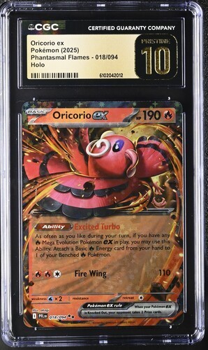 Oricorio ex 018/094 Me02: Phantasmal Flames Holo - PRISTINE 10!!