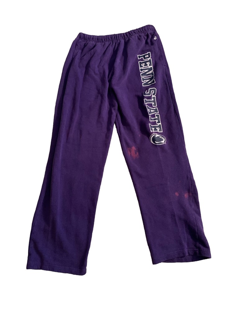 Penn State Sweatpants Mens XL Purple Spell out Logo Wide Leg Warm Up Track READ