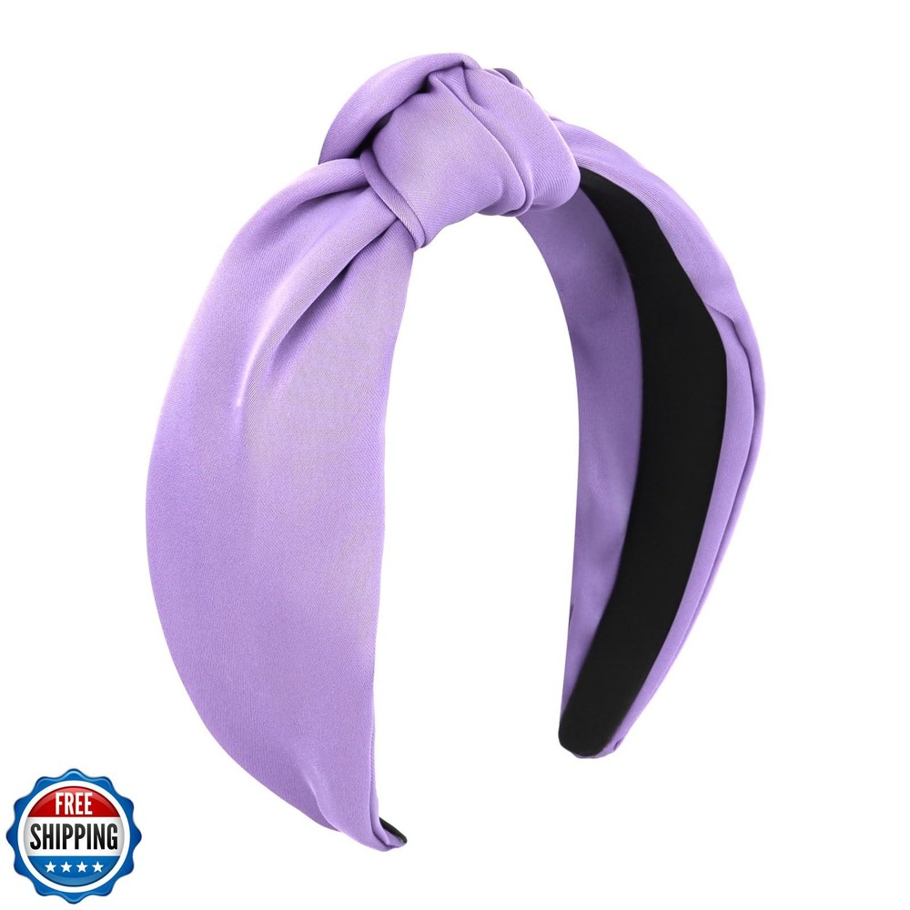 Purple Top Knot Headband for Women Soft Cloth Hair Band