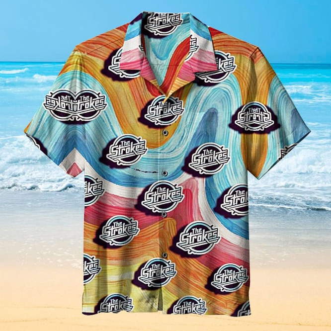 Vibrant Unisex The Strokes 3D Print Hawaiian Aloha Shirt