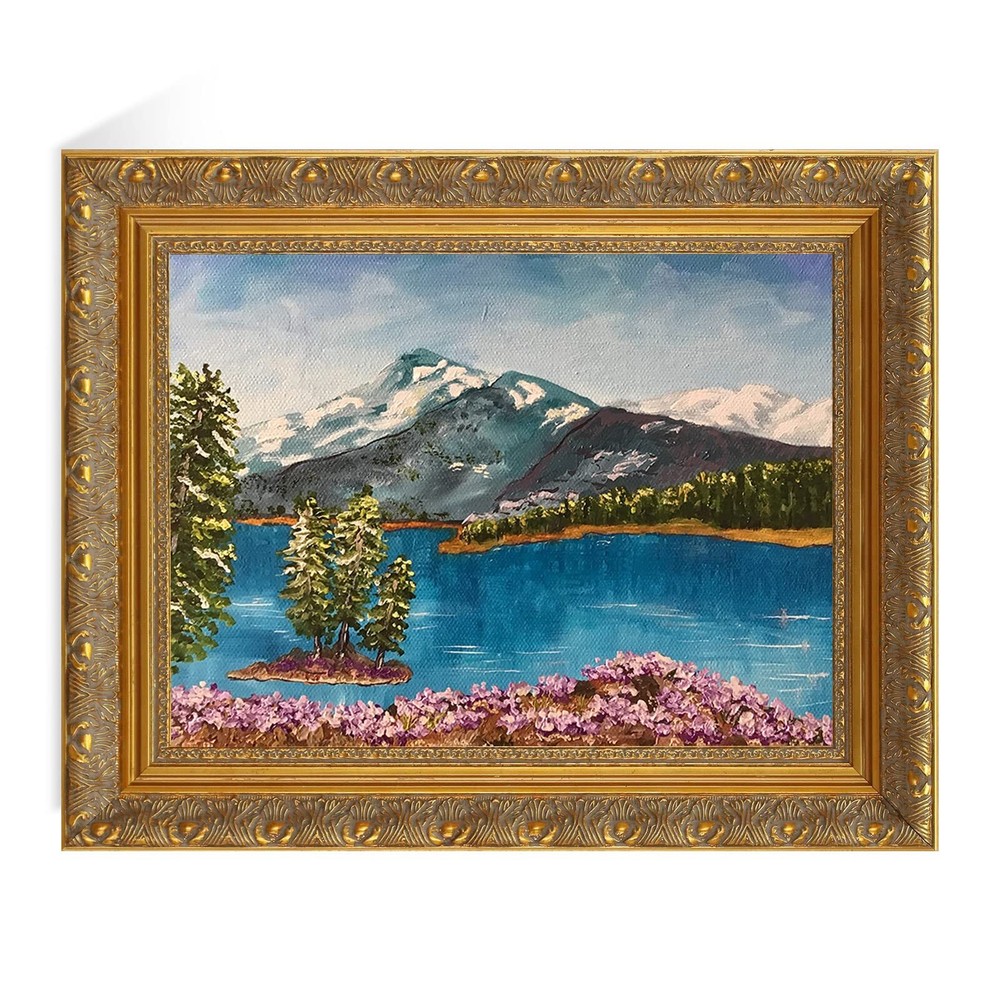 Vintage Gold Wood Frame for 16x20 Canvas DIY Ornate 2.4 Inch Wide