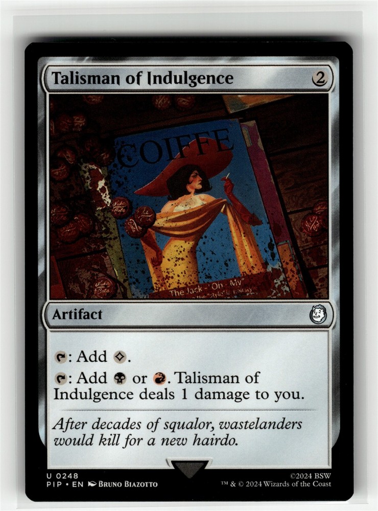 TALISMAN OF INDULGENCE Fallout Commander #248 PIP(NM+)(MTG)