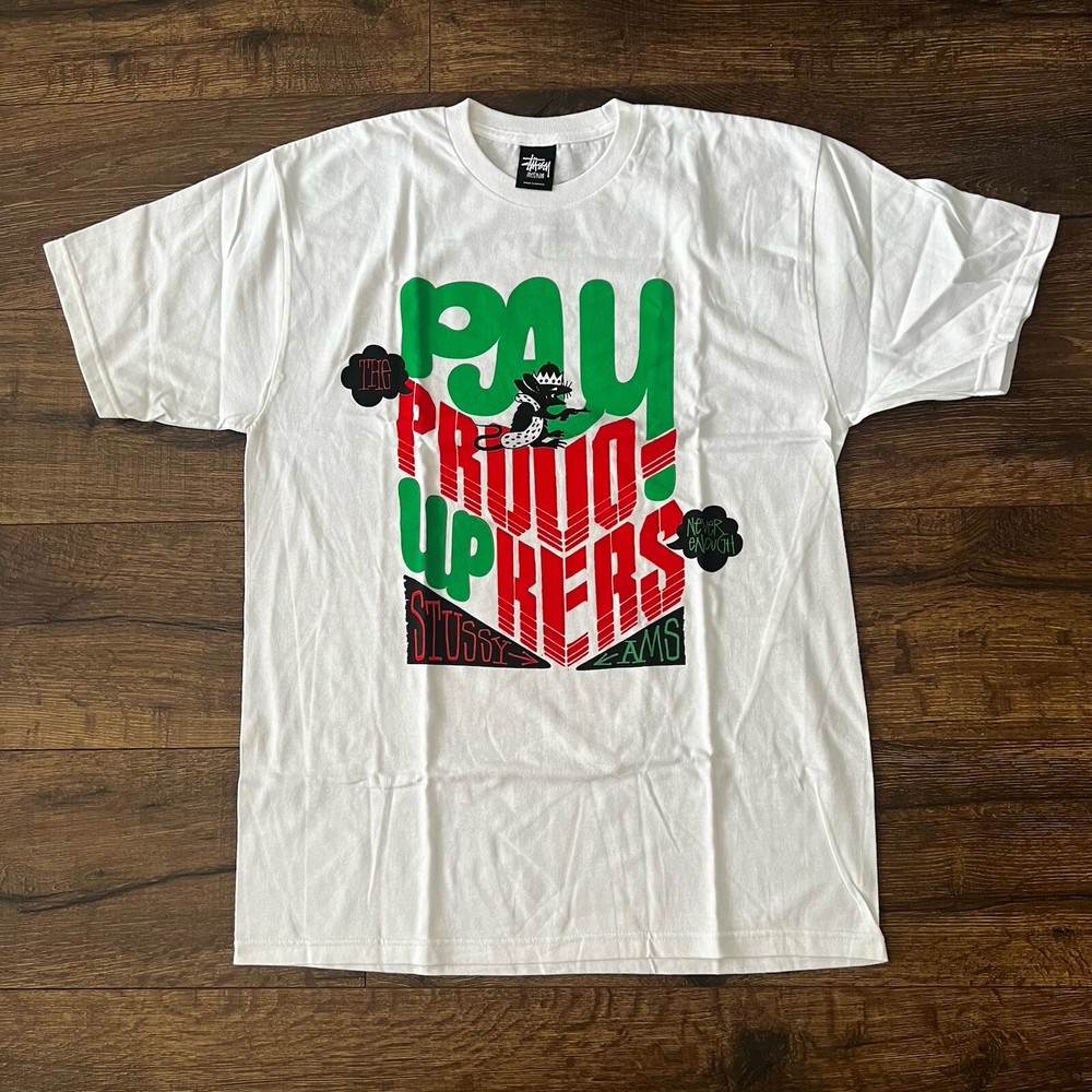 Stussy x The Provokers Short Sleeve White T-Shirt Deadstock Size L Authentic