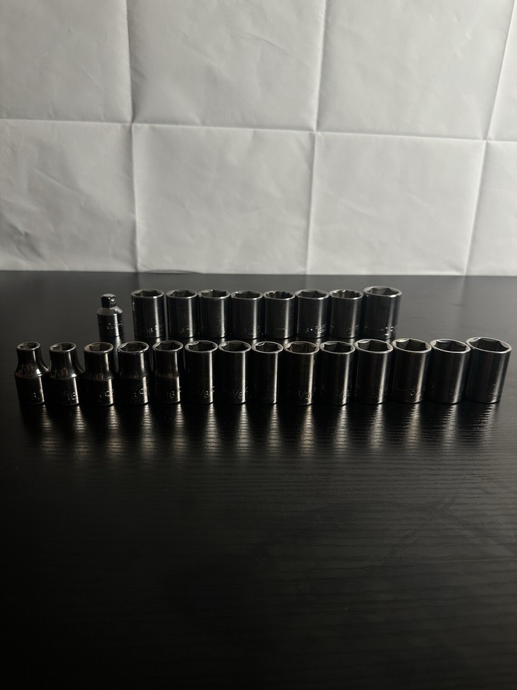 Craftsman Set Of 23 Socket (3/8,7/16,5/8,1/2,9/16,11/16,3/4,15,19,20mm)more
