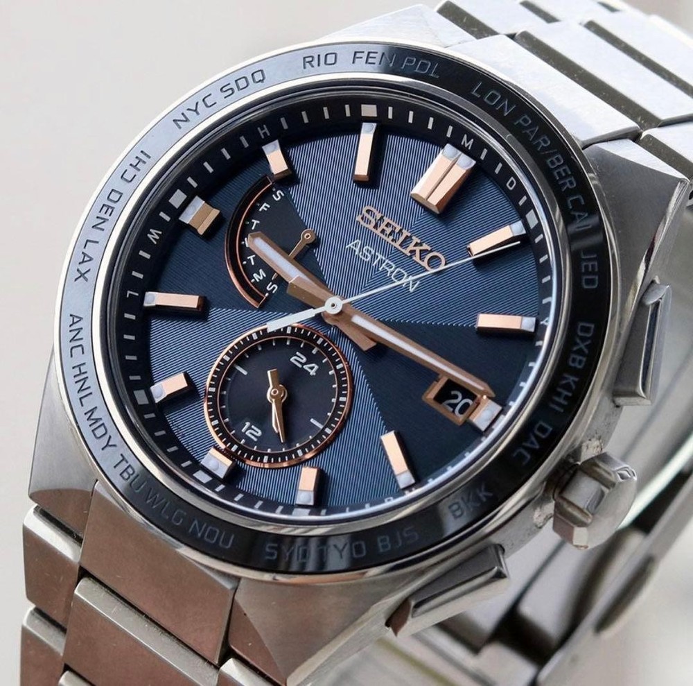 Seiko Astron SBXY053 GPS Solar Watch Navy, Good Condition, 3-Day Price Drop-image