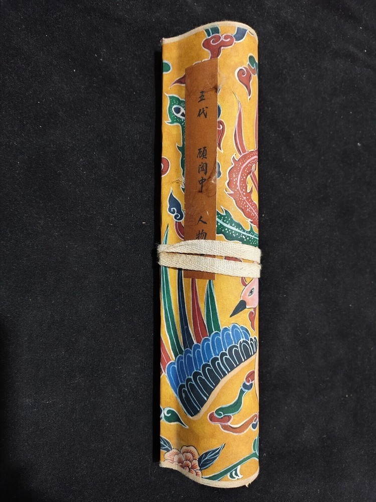 Vintage Dragon Scroll Painting by Gu Hongzhong - Chinese Art Figure