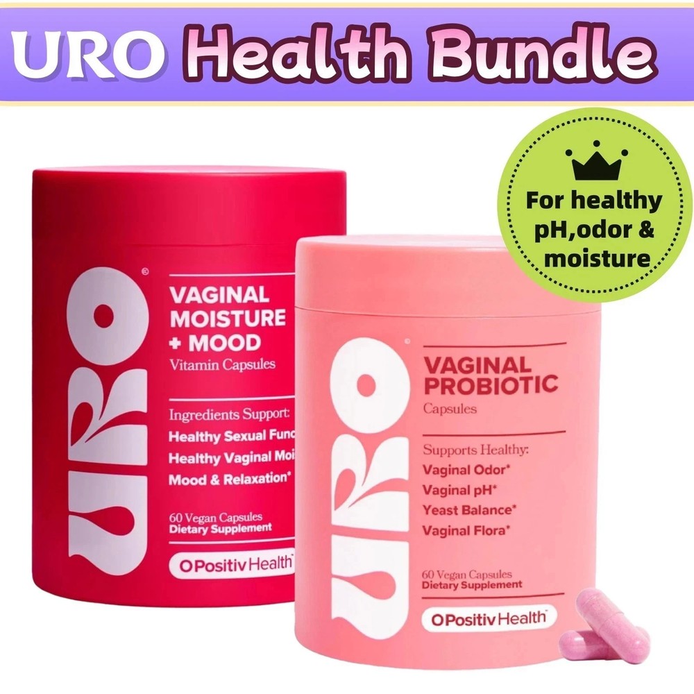 Premium URO Health Bundle: Vaginal Probiotics 60ct+Vaginal Moisture & Mood 60ct