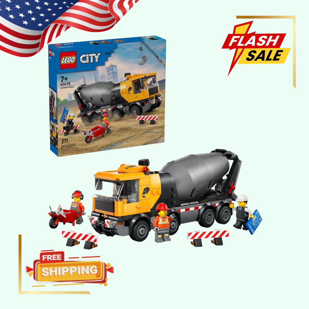 [FASH SALE] LEGO City Cement Mixer Truck 60478 Building Kit 371 Pcs NEW 2026-image