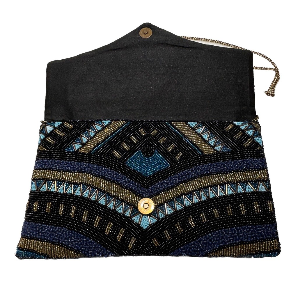 Art Deco Beaded Purse Front & Back Crossbody/Clutch Evening Holiday By St Xavier